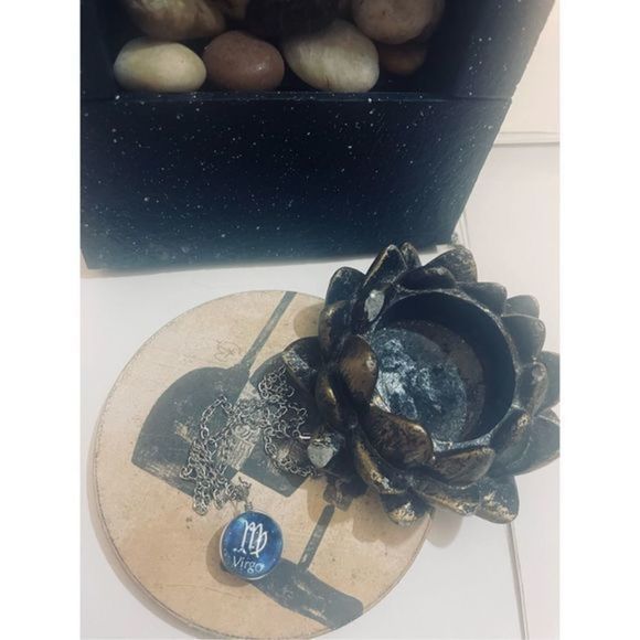 Virgo BLUE GLOBE ZODIAC STAR SIGN HOROSCOPE NECKLACE - Picture 4 of 9